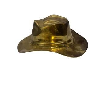Vintage Solid Brass Cowboy Hat Decor / Dish